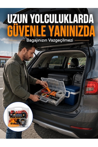 Shnstore Profesyonel Araç İçi Acil Durum Seti 27 Parça Çok Amaçlı Oto Yardım Çantası Shntknd0720