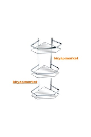 Lider Üçlü Köşelik Banyo Için Şampuanlık L4242 Krom