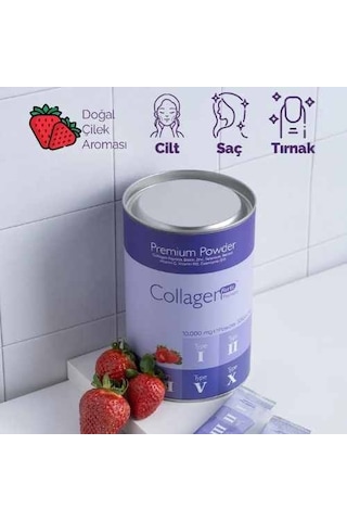 Collagen Forte Platinum Premium Powder Toz 5tip Kolajen 10.000 MG 30 Şase