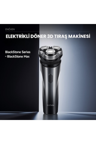 Enchen Blackstone Max Siyah Çift Yönlü Kavisli Bıçaklı Şarjlı Islak-kuru Tıraş Makinesi