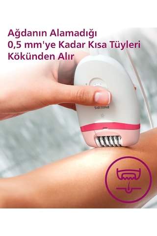 Bre255/05 Kablolu Epilatör,bacak İçin Kullanım,ışık Özellikli,3 Ek Parçalı,2 Hız Ayarı