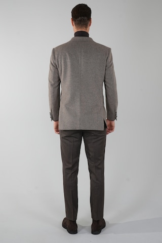 Bisse Comfort Fit Bej Mono Yaka Çift Yırtmaçlı 6 Drop Yün Polyester Erkek Ceket Pck24k24209 D07 Bej