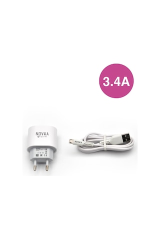 Novka NVK12 Micro Usb Girişli 3.4 A Şarj Cihazı 1 M