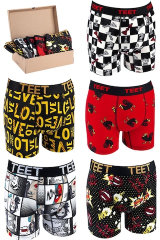 Teet Premium Erkek Boxer Pamuklu Desenli 5'Li Set K3 001