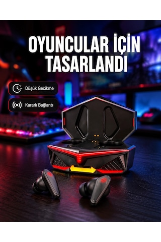 Led Işıklı Metal Kasa Kablosuz Kulaklık Yeni Nesil Diğer