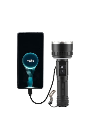 50w 5000 Lümen Şarjlı Alüminyum El Feneri Tripod Ayaklı Kamp Aydınlatması 3 Renk Siyah