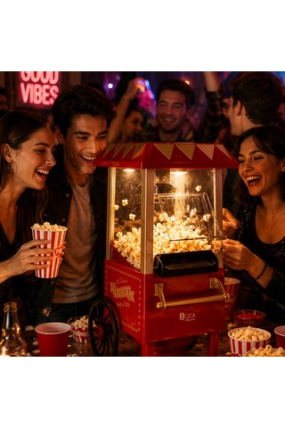Yağsız Popcorn Makinesi Hızlı Sıcak Hava Mısır Patlatıcı Ev Tipi Kullanım Renkli