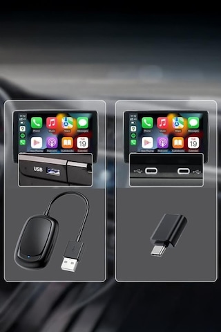 Torima X8 Mini Kablosuz Carplay Usb Ve Type-c Uyumlu Araç Multimedya Dönüştürücü Adaptörü