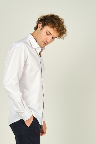 Figs Erkek Slim Fit Uzun Kollu Pamuklu Parlak Kumaş Gömlek 0013 Beyaz Beyaz