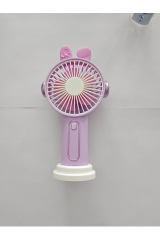 Mini El Fanı Büyük Boy Şarjlı Telefon Tutuculu Figürlü 3 Kademeli Taşınabilir Vantilatör Masa El Tipi Serinletici