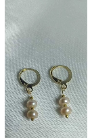 24k Altın Kaplama Gerçek Şekilsiz Somon İnci Dorika Detaylı Tasar Gold