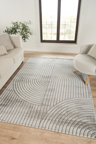 Yumuşak Dokulu Modern Bej Halı Premium Kalitede, Dekoratif Dokuma Tasarım Gri