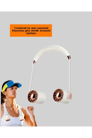 Mey Najmaddin Boyun Askılı Katlanabilir Fan 1000 Mah Usb Şarjlı Taşınabilir Najmaddin