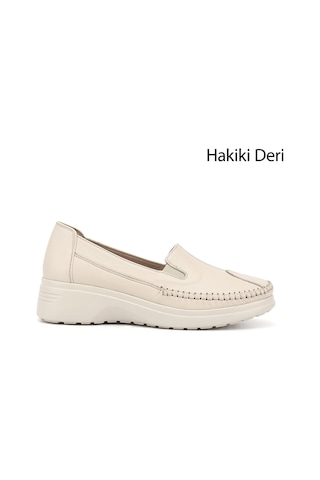 Diğer Kadın Bej Dolgu Taban Hakiki Deri Comfort Ayakkabı Ddza55945540 Bej