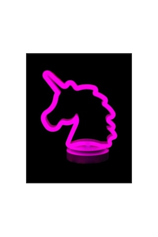 Özel Üretim Çocuk Odası Hediyelik Dekoratif Usbli Led Neon Işıklı Unicorn Masa Gece Lambası Diğer