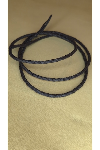 Hakiki Deri Yuvarlak El Örgüsü 4 Mm 1 Metre Keçi Derisi Takı Ve Aksesuar İpi Dıy Kolye Yapım İpi Kahverengi 07