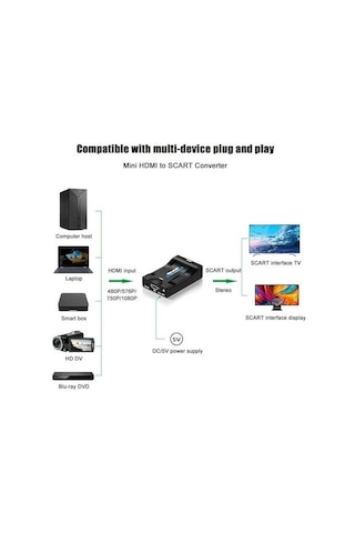 S Line Hdmi To Scart Av Çevirici Dönüştürücü Skart Convert