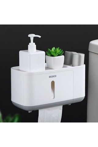 Tuvalet Kağıdı Tutucu Yaratıcı Ile İki Depolama Banyo Mutfak Tuvalet Kağıdı Dağıtıcı Plastik Duvar Su Geçirmez Tuvalet Rulo Tutucu Taşınabilir Tuvalet Kağıdı Sahipleri 22 x 13.6 x 11.2 CM