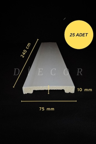 Diecor Dekoratif Boyanabilir 25 Adet 7,5 Cm Polistren Duvar Çıtası Beyaz 70 X 10 Model:xa147