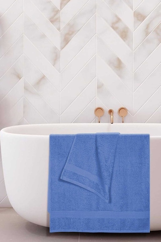 2 Li Banyo Havlu Takımı %100 Pamuklu Dry Mavi 11