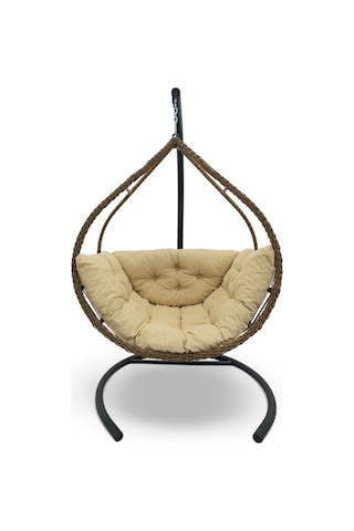 Wellagarden Selge Tekli Rattan Salıncak Kahve