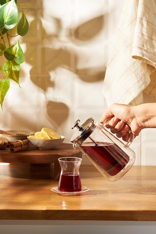 Emsan Double Glass Çift Cidarlı French Press 350 ML Gri