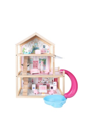 T2010 Ahşap Kaydıraklı Ev 3 Katlı -okutan Hobi