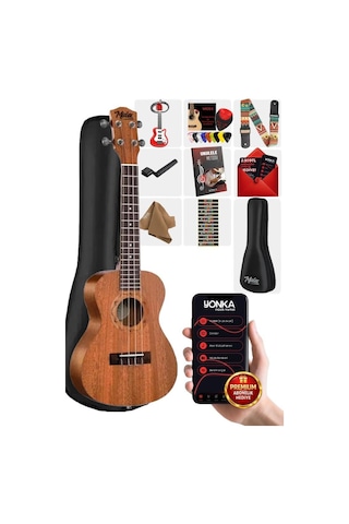 Midex CT-24MC Set Maun Concert Ukulele (Softcase Tuner Capo Metod Nota Sticker Askı Pena)
