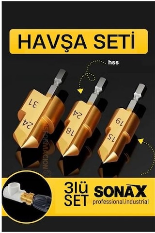 Plastik Boru Kalemtraş Kademeli Boru Açma Pvc Pprc Boru Tamir Delme Genişletme Onarımı İçin 3'lü Havşa Seti Plastik Boru Kalemtraş Kademeli Boru Açma Pvc Pprc Boru Tamir Delme Genişletme Onarımı İçin 3'lü Havşa Seti