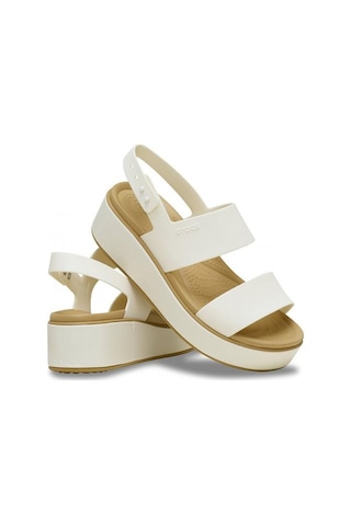Crocs 211802-00o Brooklyn Matte Wrap Low Wedge Kadın Sandalet Beyaz