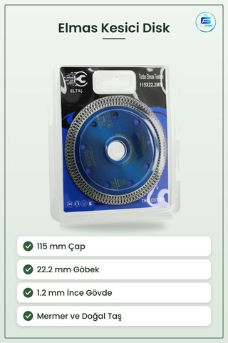 Elmas Daire Testere Bıçağı Kesici Disk 115x22.2 Mm İnce Turbo 1.2