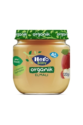 Hero Baby Organik Elmalı 4+ Ay Kavanoz Maması 120 G