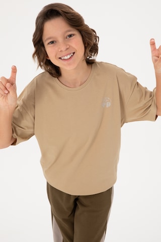 U.S. Polo Assn. Erkek Çocuk Kum Comfort Basic Bisiklet Yaka Tişört 50295503-VR085