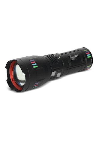 Watton Lazer Etkili Profesyonel El Feneri Watton Wt-631- 30,000 Lümen Siyah