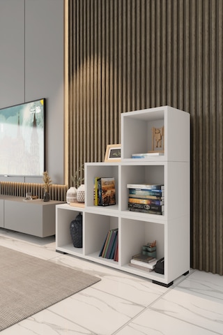Yvz Home Neptün-1 Kitaplık Beyaz