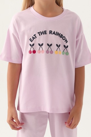 Rolypoly Eat The Rainbow Mor Kız Çocuk Kapri Takım 5274-43345 Mor