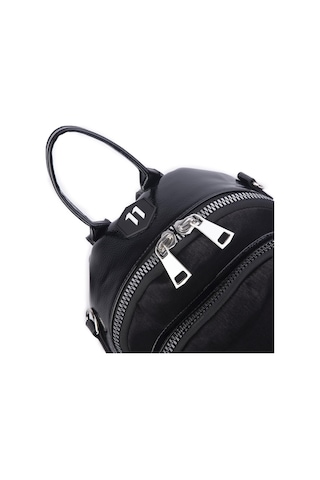 Nas Bag Kadın Dönüştürülebilir Sırt Ve Omuz Çantası Şık Geniş Fermuarlı Çanta 24x31x14 Cm Siyah Simli Çok Renkli