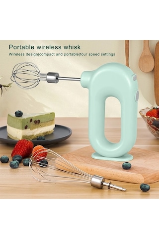 Ulzyvf Yumurta Vites Usb Şarj Şarj Pille Pembe Pembe Pembe Mutfak Mikser Kolaylık Hızlı Elektrikli Çırpıcı Çalışan Ayarlanabilir Aletleri 4 Qs Pembe