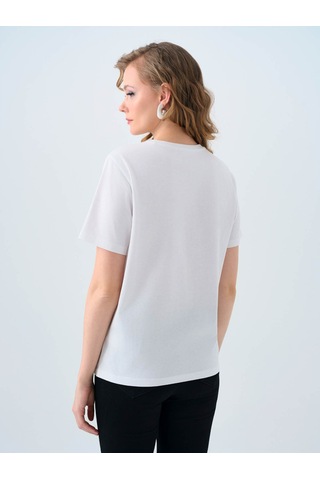 Loft Regular Fit Beyaz Kadın T-shirt Lf2039148 Beyaz