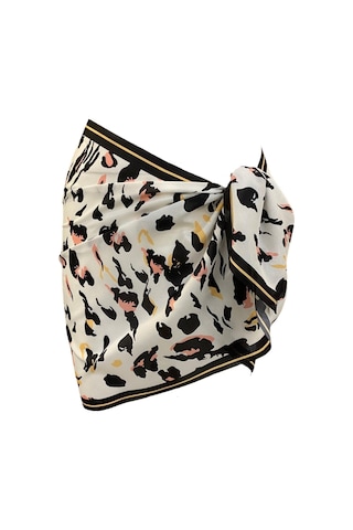 Tarzını Seç Kısa Pareo - Leopar Model 150x50 Cm Çok Renkli
