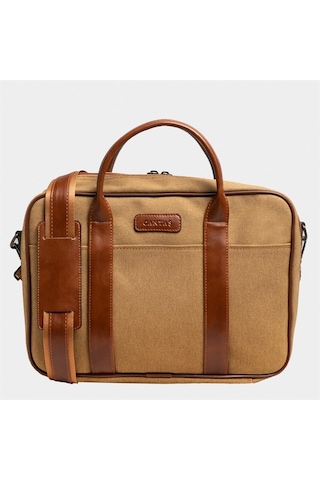 Çantaş Retro Kanvas 40x29 Evrak Ve Laptop Çantası 15 İnç Camel