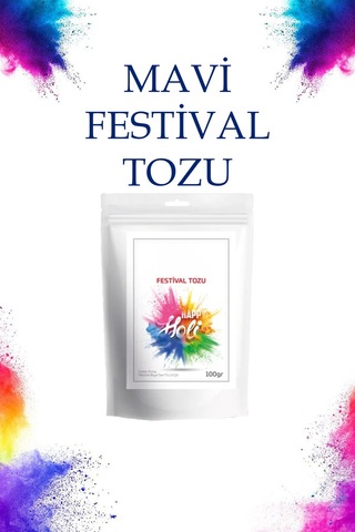 Thentech Partiler İçin Vazgeçilmez Mavi Festival Tozu Kolay Temizlenebilir 100gr Festival Tozu