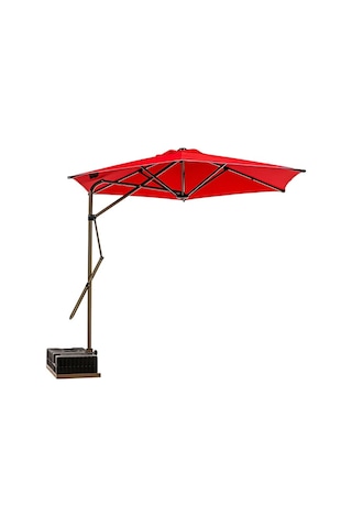 Sahra 250/6 Yandan Gövdeli Bahçe Şemsiyesi - Kırmızı Kırmızı
