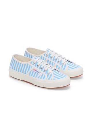 Superga 2750 Stripes Print Unisex Beyaz-mavi Bileksiz Sneaker Beyaz-mavi-454