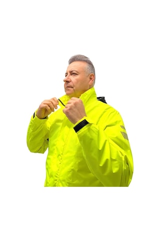 Caretech Ct-neonpro Motosiklet Yağmurluk Astarlı Kapüşonlu Reflektörlü Çantalı Su Rüzgar Geçirmez Medium