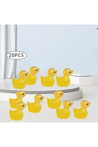 Homyl 20 Adet Ördek Figürleri Mikro Peyzaj Süsler Seti Moda