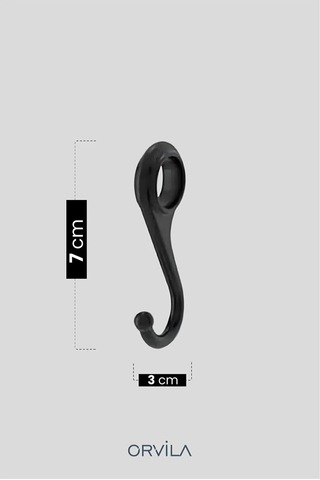 Siyah Metal Banyo Ve Mutfak Askısı 5 Kancalı Askı Demiri 24 Cm Çubuk Siyah