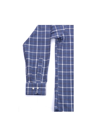 Giant Modern Fit Kareli Uzun Kol Erkek Gömlek - Minimalist Stil Lacivert