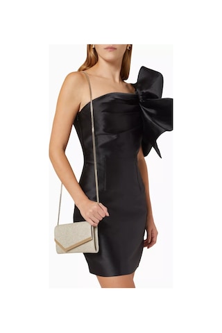 Jimmy Choo Simli Kumaştan Emmie Clutch Çanta, Işıltılı & Zarif El Çantası Altın