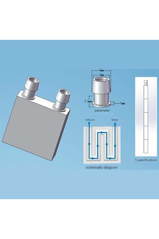 Su Soğutma Bloğu 40x40x12mm Alüminyum Soğutucu Heatsink